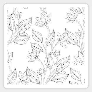 Print with Abstract Flowers Sticker